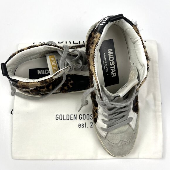 Golden Goose Mid Star Leopard Print Sneakers - Picture 10 of 11